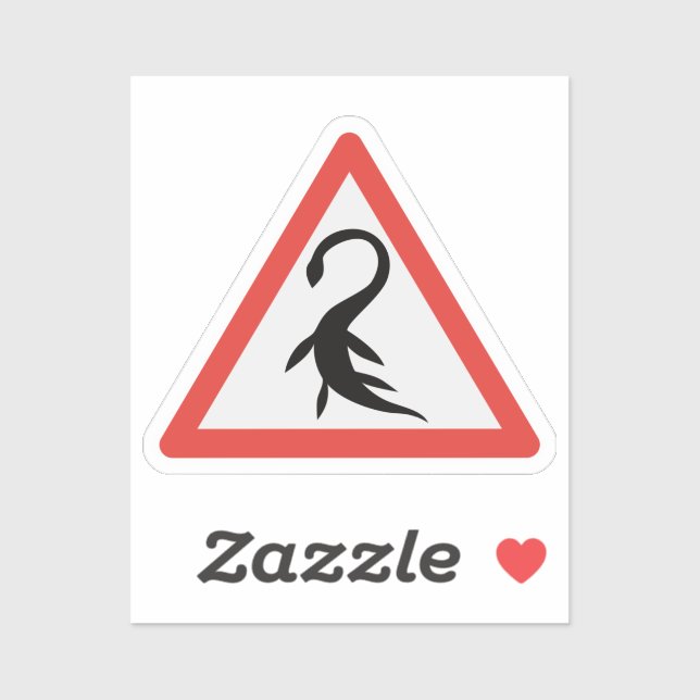 Nessie Loch Ness Plesiosaurus Road Sign Sticker (Sheet)
