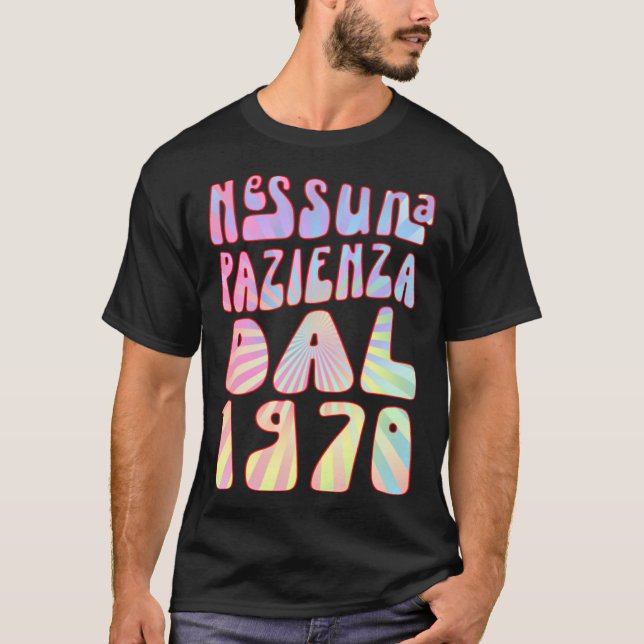 Nessuna Pazienza Dal 1970 53 Ani Compleanno Retrò  T-Shirt (Front)