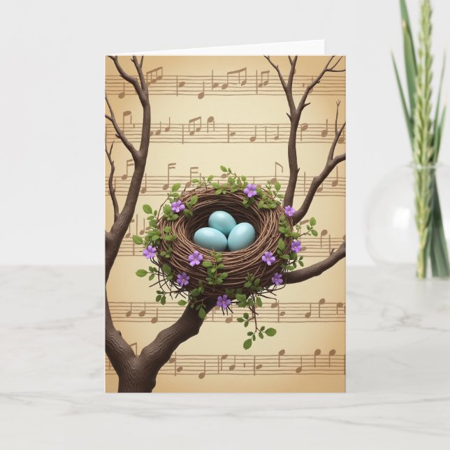 Nest And Blossoms Mothers Day Card (Front)