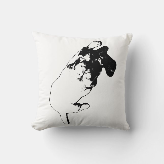 Nest & Bear – Gentle Lines Throw Pillow (Front)