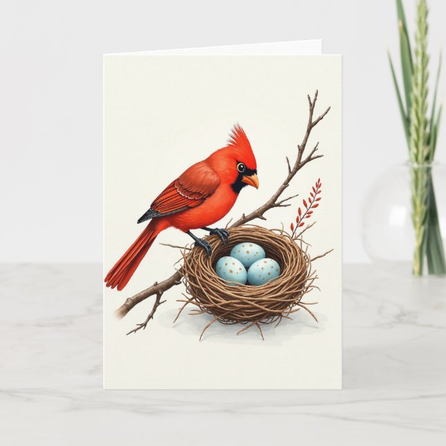 Nest Illustration Mothers Day Card (Front)