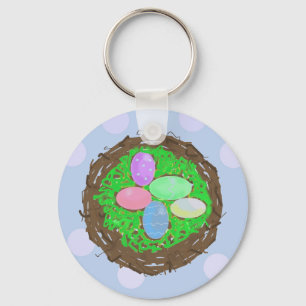 Nest of Easter Eggs Keychain