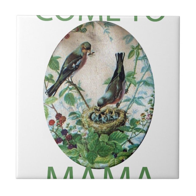 Nest of Joy: Family's Nourishing Young Spirit Love Ceramic Tile (Front)