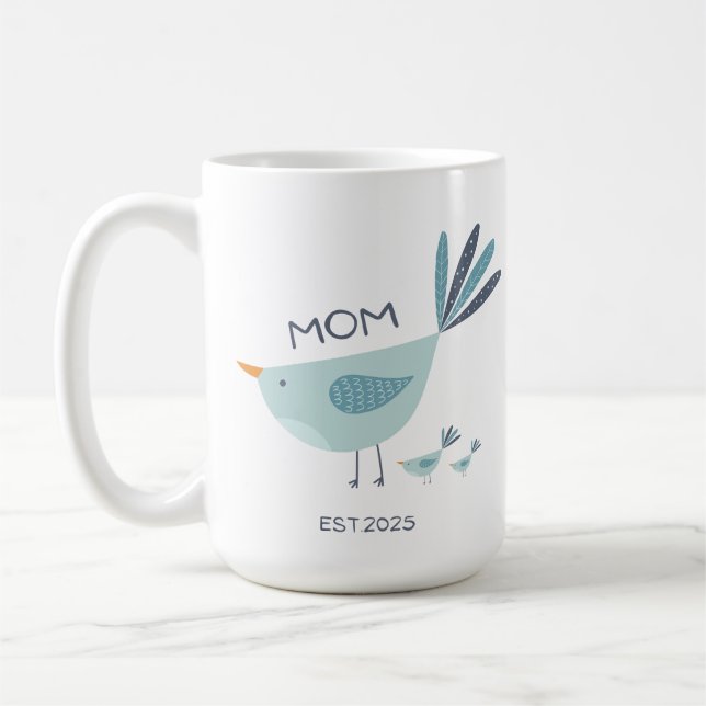 Nest of Love – Mama Bird Art Coffee Mug (Left)