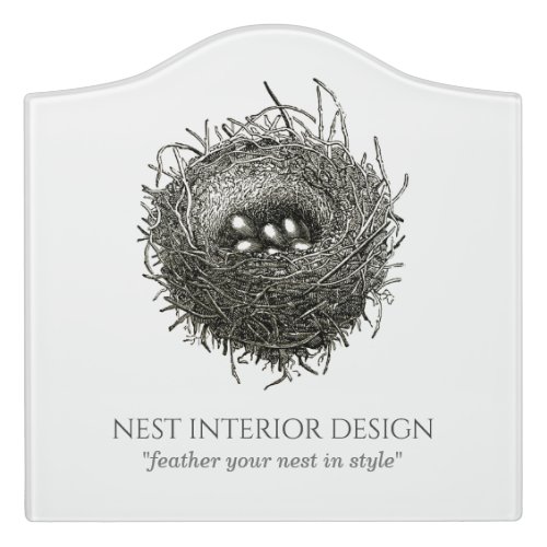 Nest Of Twigs Interior Design Door Sign