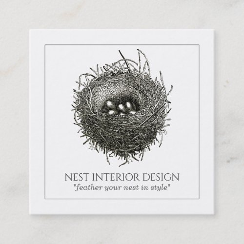 Nest Of Twigs Interior Design Square Business Card