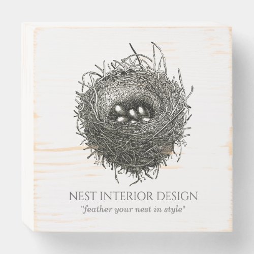 Nest Of Twigs Interior Design Wooden Box Sign