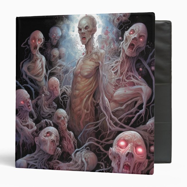 Nest Of Undead Zombies Horror Art 3 Ring Binder (Front/Inside)