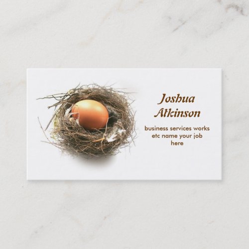 nest with egg business card