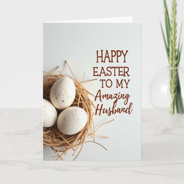 Nest With Eggs Greeting Card (Front)