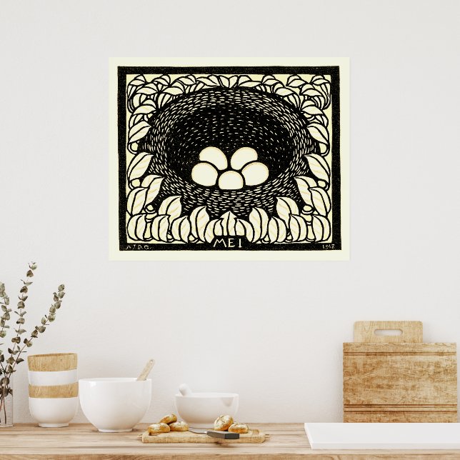 Nest with Eggs (May) - Julie de Graag Poster (Kitchen)