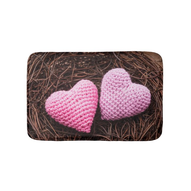 Nest With Hearts Bathroom Mat (Front)