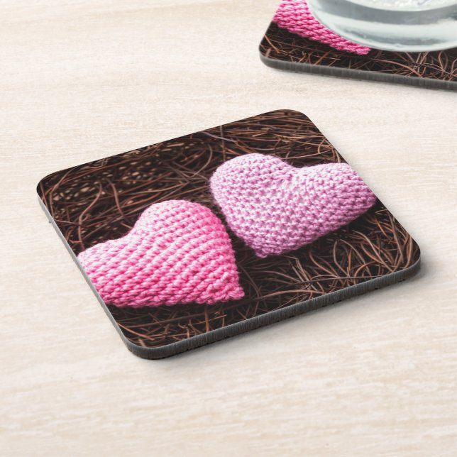 Nest With Hearts Beverage Coaster (Left Side)