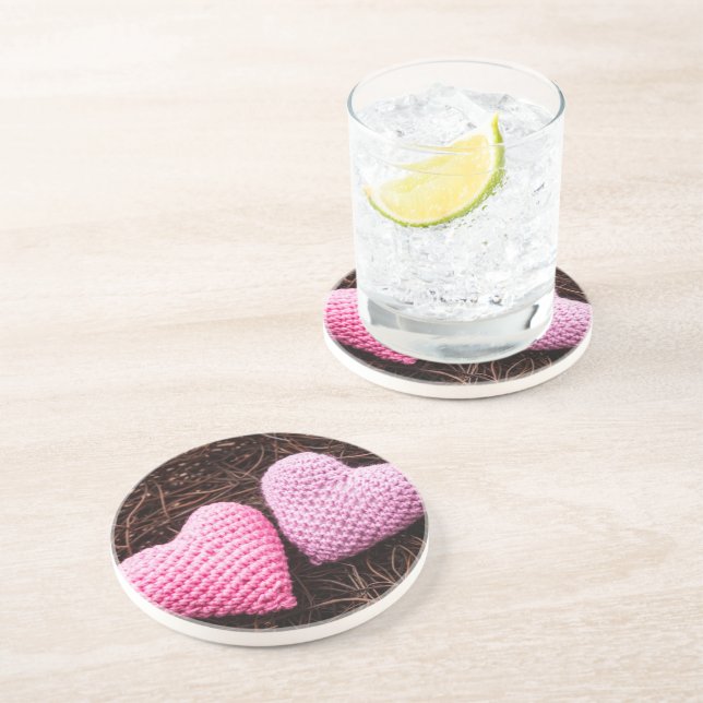 Nest With Hearts Drink Coaster (Side)