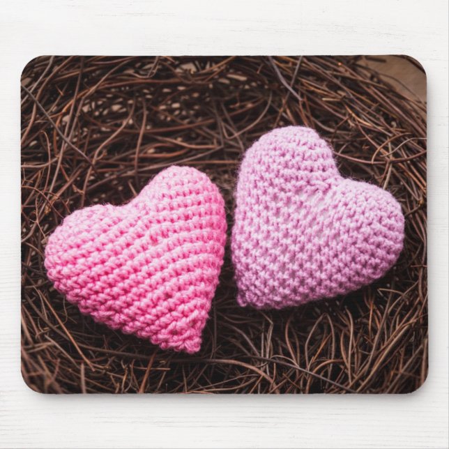 Nest With Hearts Mouse Pad (Front)