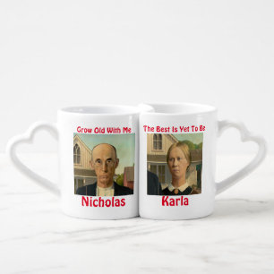 Nested Coffee Mug Set, Personalized Photos & Names