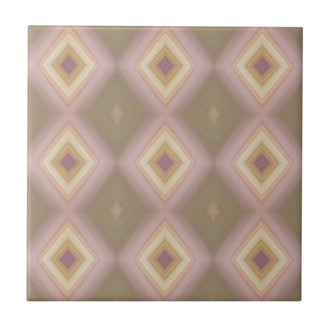 Nested Diamonds Ceramic Tile (Front)