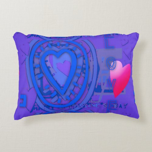 Nested Hearts Valentines Day Blue Harmony AP Accent Pillow