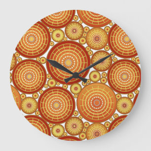 Nested wheels - copper and gold large clock