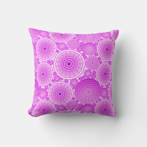 Nested wheels _ lavender and purple throw pillow