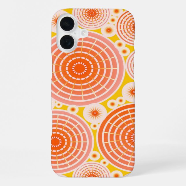 Nested wheels - orange and gold iphone case (Back)