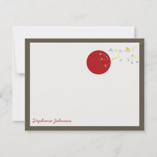 Nesting Bird And Family Baby Thank You Note Card