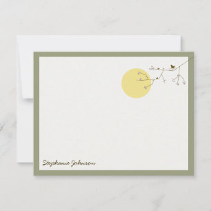 Nesting Bird And Family Baby Thank You Note Card