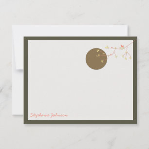 Nesting Bird And Family Baby Thank You Note Card