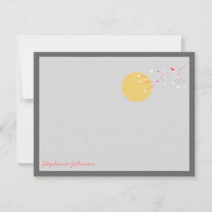 Nesting Bird And Family Baby Thank You Note Card