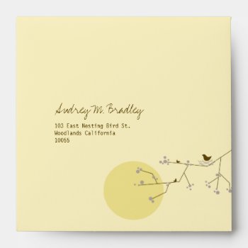 Nesting Bird Family Baby Shower Custom Envelope by fatfatin_box at Zazzle