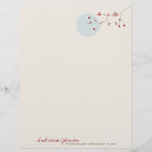 Nesting Bird Family Baby Shower Letterhead