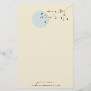 Nesting Bird Family Baby Shower Stationery Paper