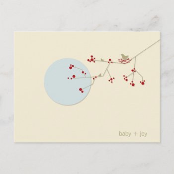 Nesting Bird Family Tree Whimsical Baby Shower Invitation Postcard by fatfatin_box at Zazzle