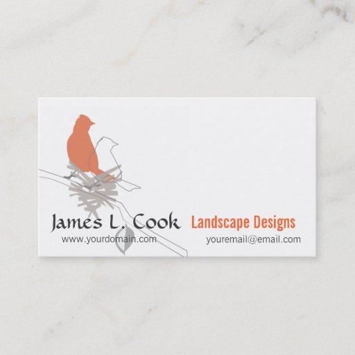 Customizable Nesting Birdies Landscaping Business Card Templates