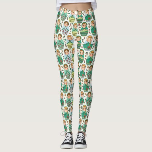 Nesting Doll Pattern Leggings