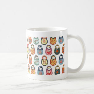 Nesting doll print coffee mug
