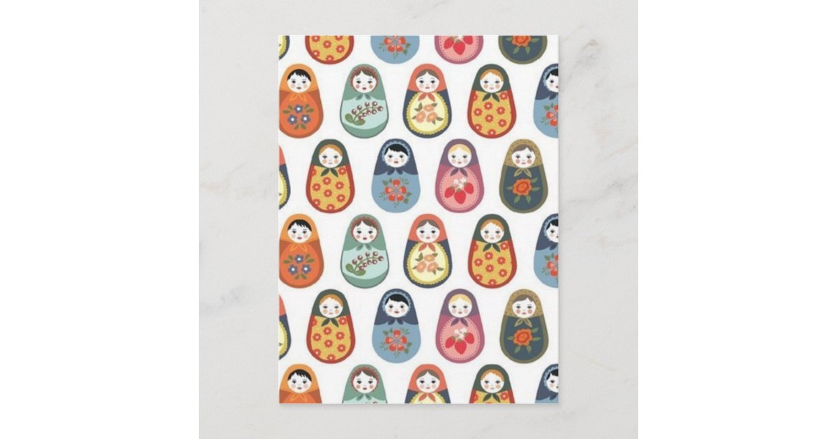 Nesting doll print postcard Zazzle