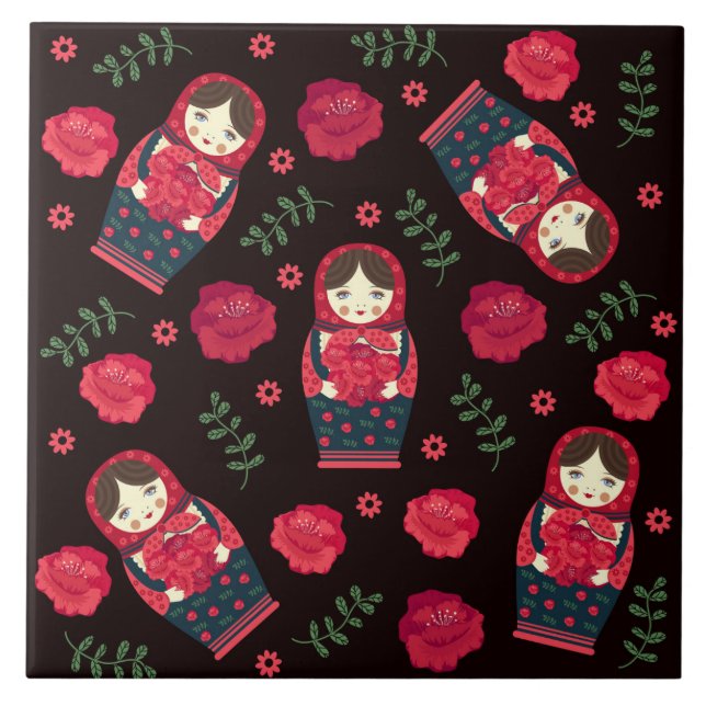 Nesting Dolls  Ceramic Tile (Front)