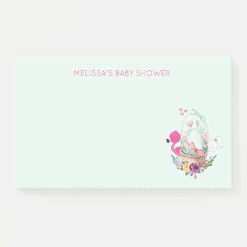 Nesting Egg w Flamingo  Bunny Baby Shower Post_it Notes