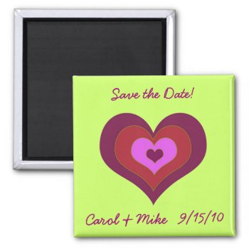 Nesting Hearts Save The Date Magnet by LisaDHV at Zazzle