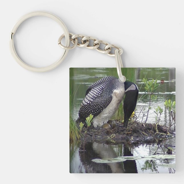 Nesting Loon keychain (Front)