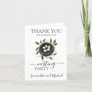 Nesting Party Baby Shower Bird nest Thank You Card