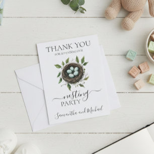 Nesting Party Baby Shower Bird nest Thank You Card