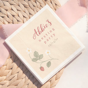 Nesting Party Berries & Flowers Girl Baby Shower Napkins