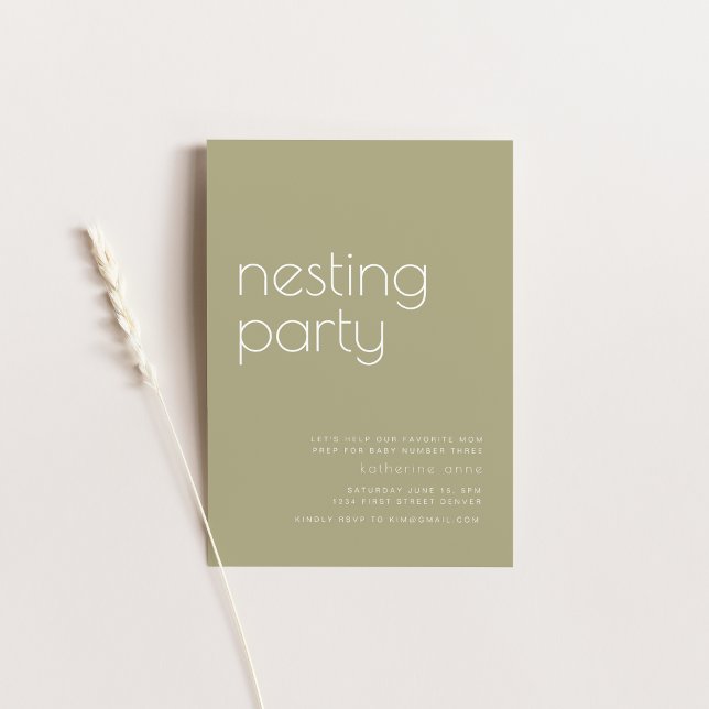Nesting Party Invitation Template Sage (Creator Uploaded)