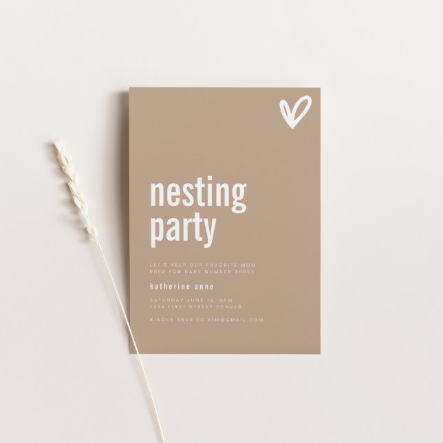 Nesting Party Invitation Template with Heart (Creator Uploaded)