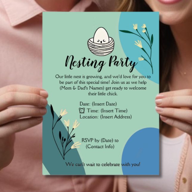 Nesting party parents to be baby shower invitation (Creator Uploaded)