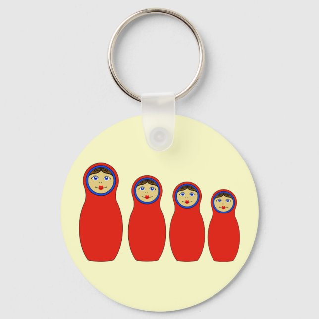 Nesting Peg Dolls Keychain (Front)