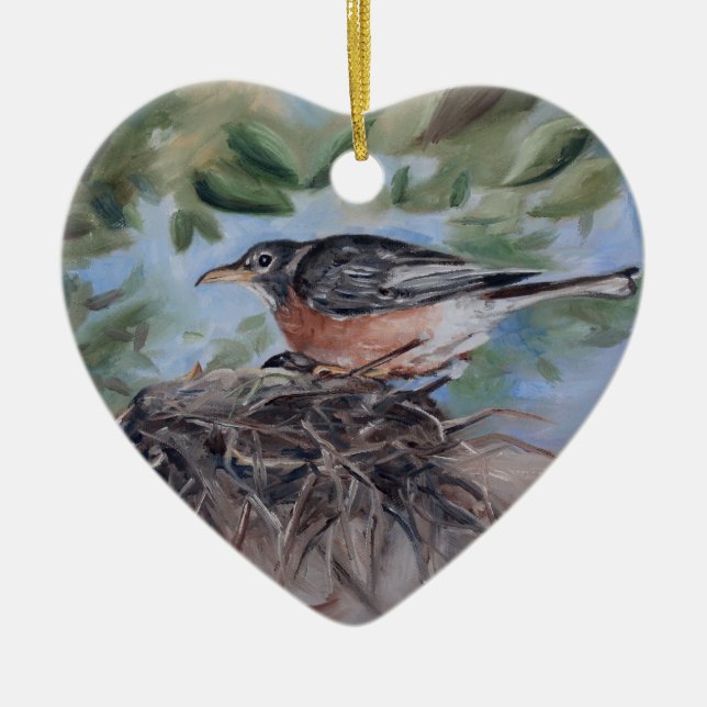 Nesting Robin Ornament (Front)