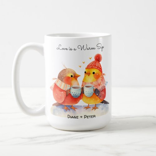 Nestle in Love Cute Birds Romance Cartoon Coffee Coffee Mug